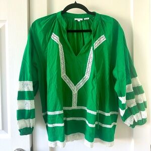 Rhode Green Top with Lace Detail